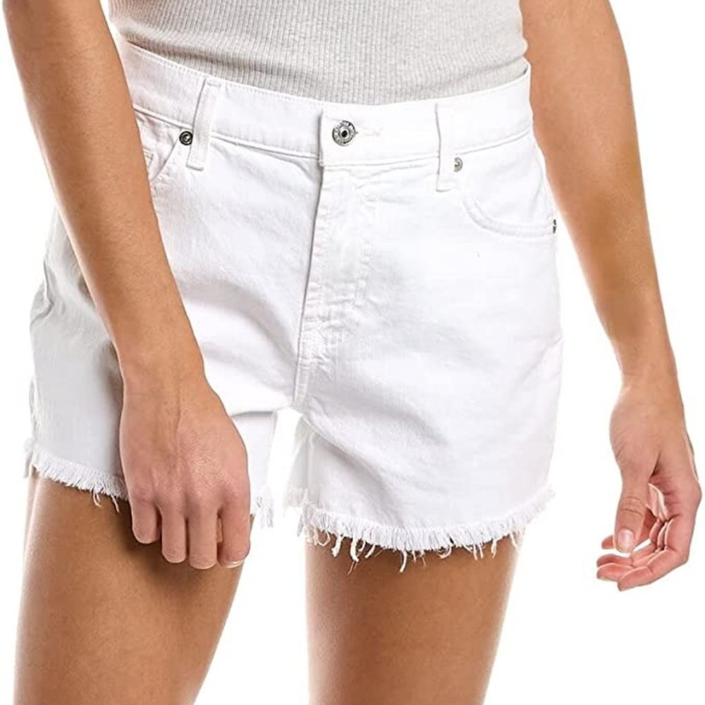 7 For All Mankind White Cutoff Shorts, Size 28